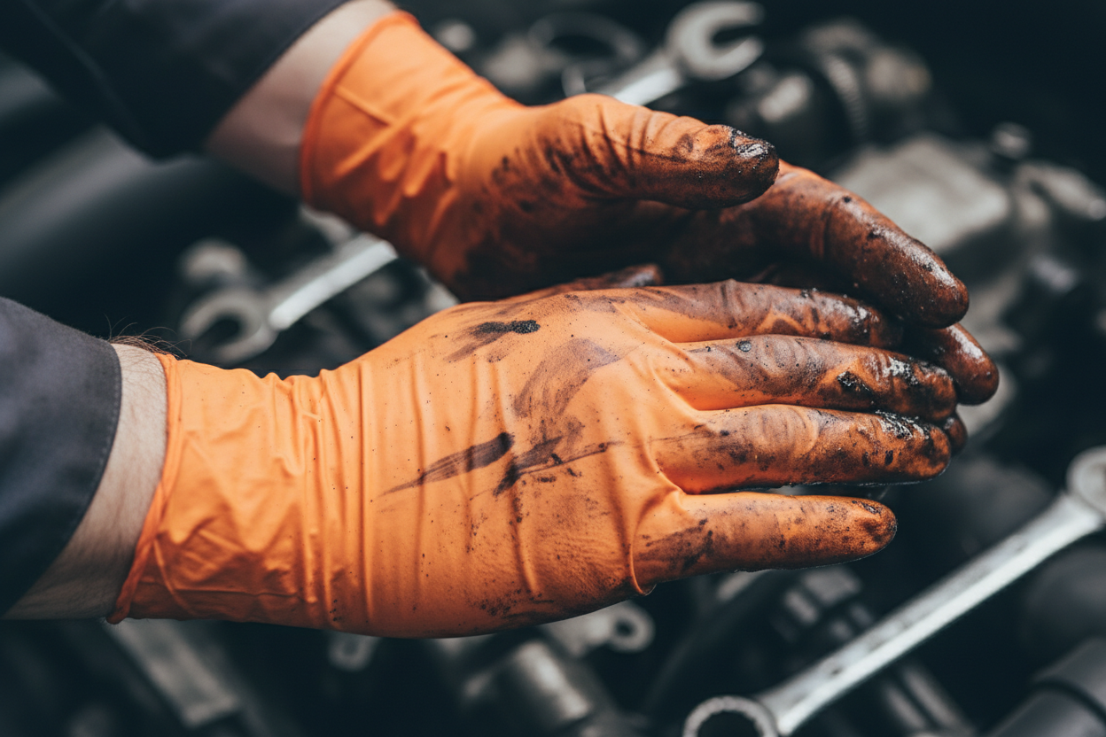 Orange Nitrile Gloves for Tough Jobs