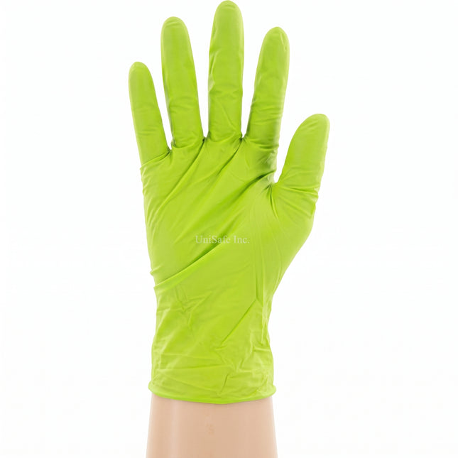 GRN-N6MLGS-CS, GRN-N6MLGM-CS, GRN-N6MLGL-CS, GRN-N6MLGXL-CS, GRN-N6MLGXXL-CS, 6 MilGlove Industrial Grade Powder Free Nitrile Gloves in Various Colors, Case - UNISAFE GLOVES