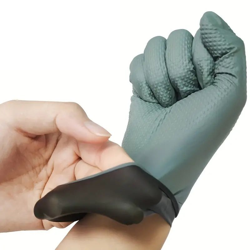 Glovezilla 8.5 Mil Dual-Layer Heavy-Duty Nitrile Gloves w/Diamond