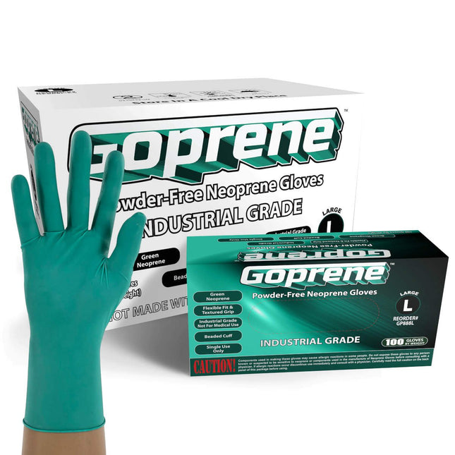 GP888M-CS, GP888L-CS, Goprene Powder Free Industrial Grade Neoprene Gloves, Case - UNISAFE GLOVES