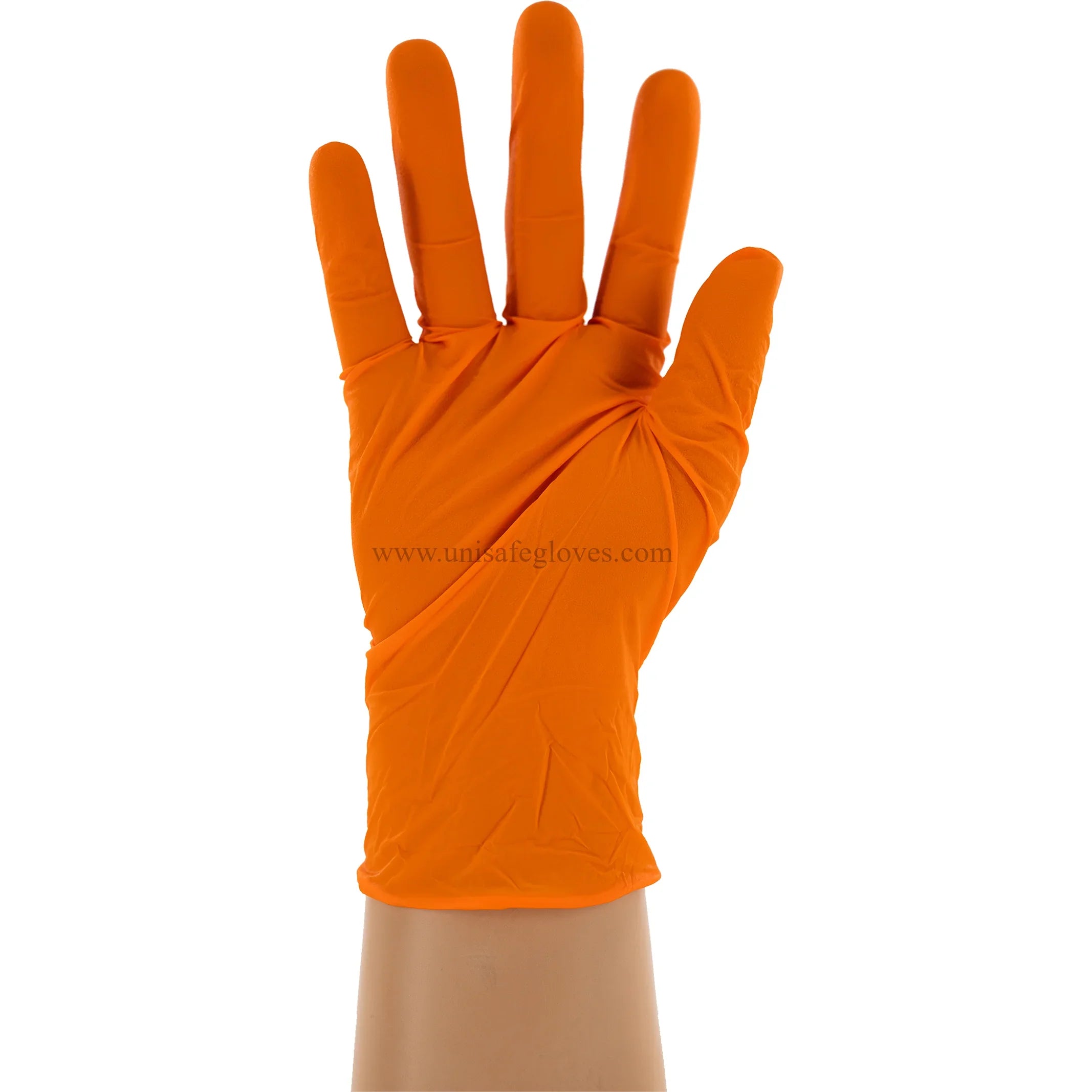 On Guard Powder Free 6.5 Mil Orange Nitrile Exam Gloves, Case X-Large