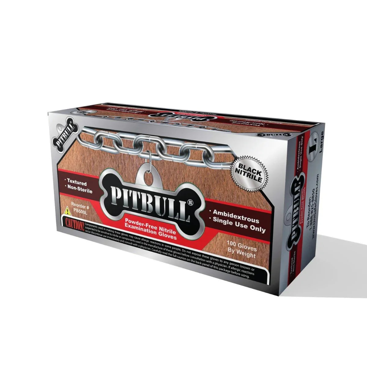 pitbull handschuhe PitBull Powder Free Black Nitrile Exam Gloves, Case Large