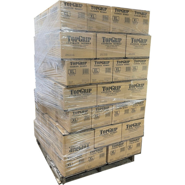 TGPFS-Pallet, TGPFM-Pallet, TGPFL-Pallet, TGPFXL-Pallet, TGPFXXL-Pallet, Pallet (96 Cases) of TopGrip Powder Free Industrial Nitrile Gloves - UNISAFE GLOVES