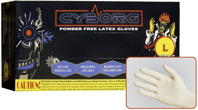 Cyborg Powder Free Industrial Grade Latex Gloves