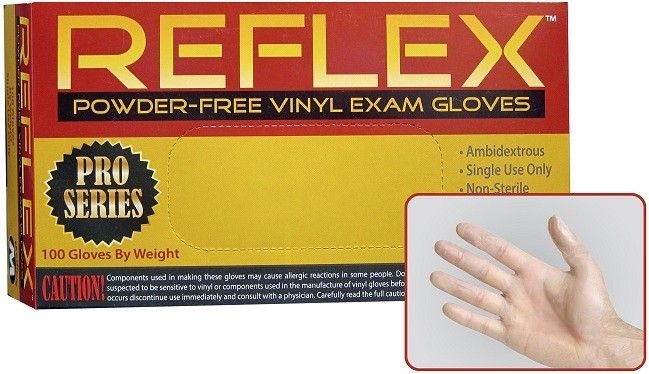 Reflex Powder Free Vinyl Exam Gloves