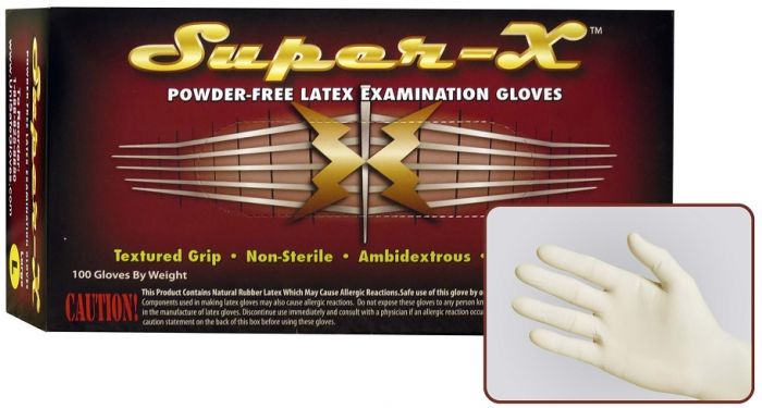 Super-X Powder Free Latex Exam Gloves