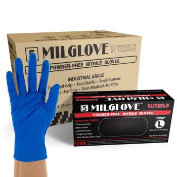 5 MilGlove Powder Free Nitrile Gloves, Case