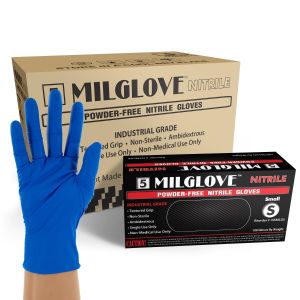 5 MilGlove Powder Free Nitrile Gloves, Case, Size Small
