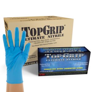 TopGrip Powder Free Industrial Nitrile Gloves, Case, Size X-Large